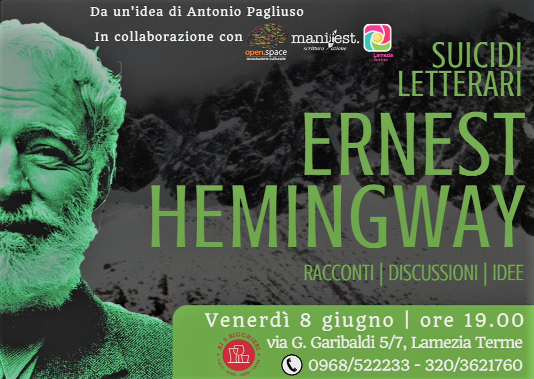 Il carisma e gli eccessi di Ernest Hemingway nella rassegna “Suicidi letterari”